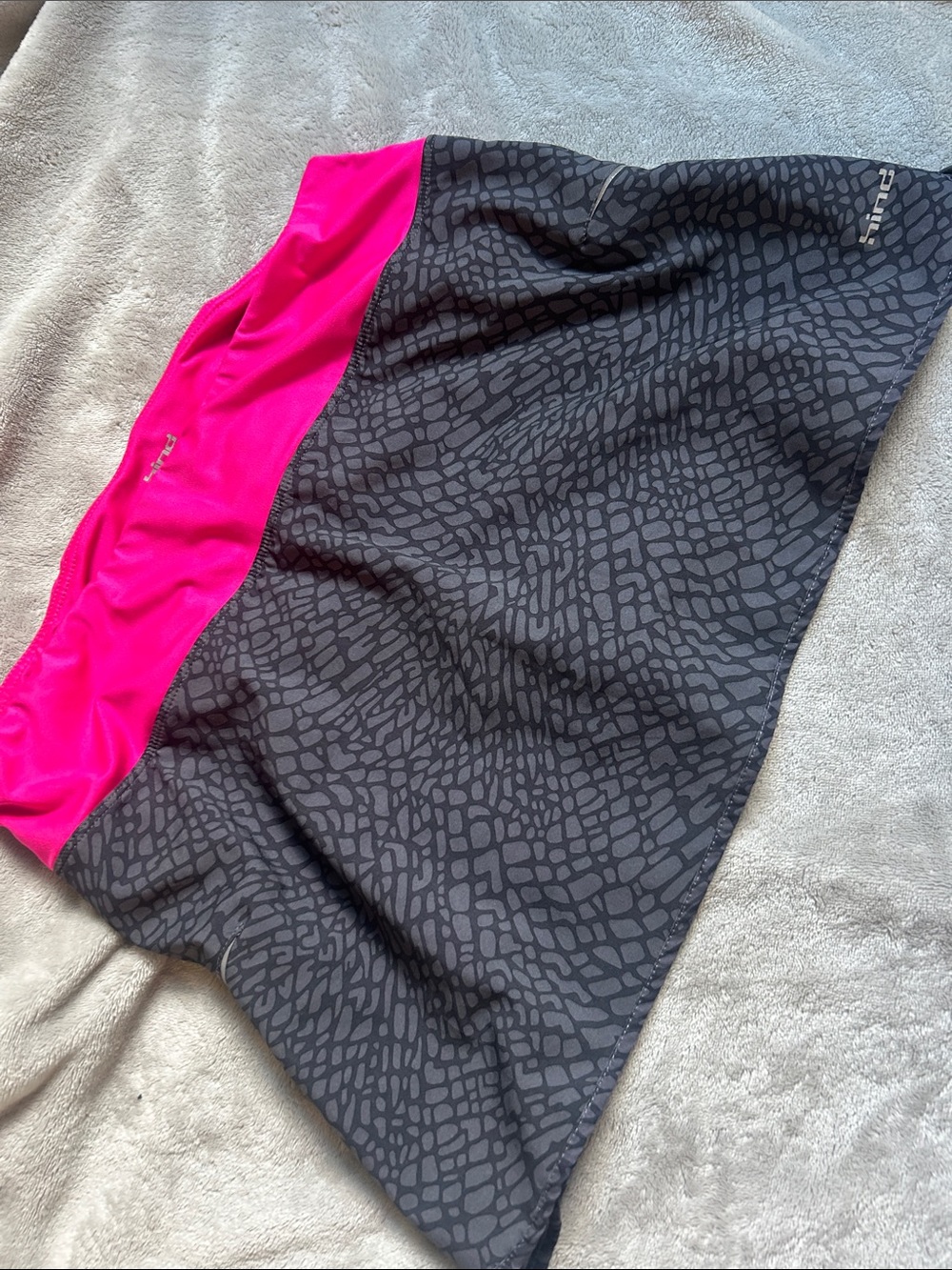 Hind Black athletic Tennis Skirt with Hot Pink Waistband
